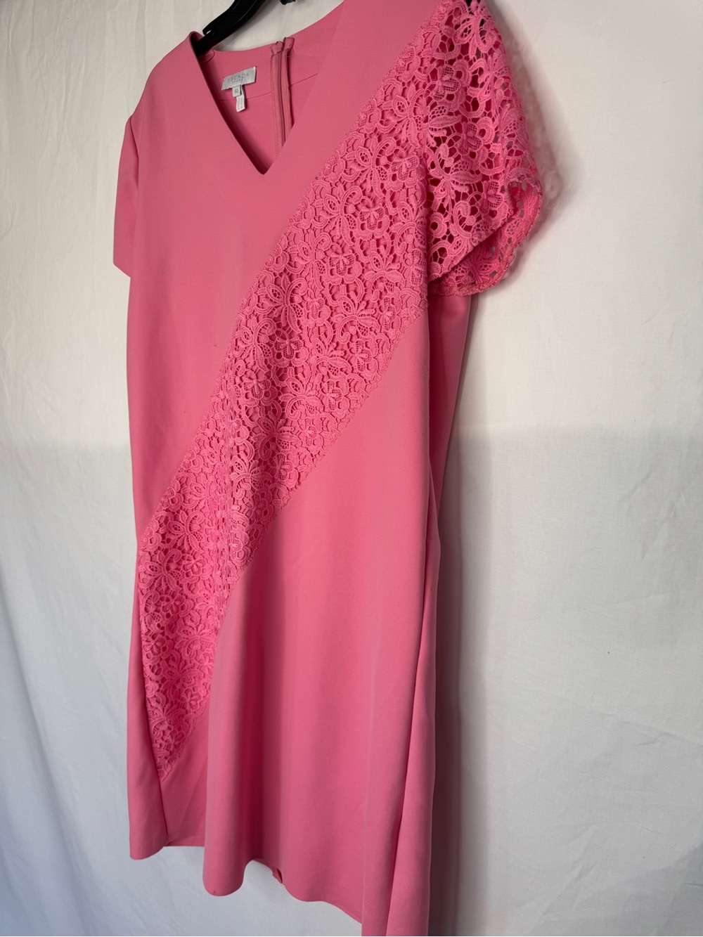 Escada Sport Women's Pink Lace-Trim V-Neck Dress
